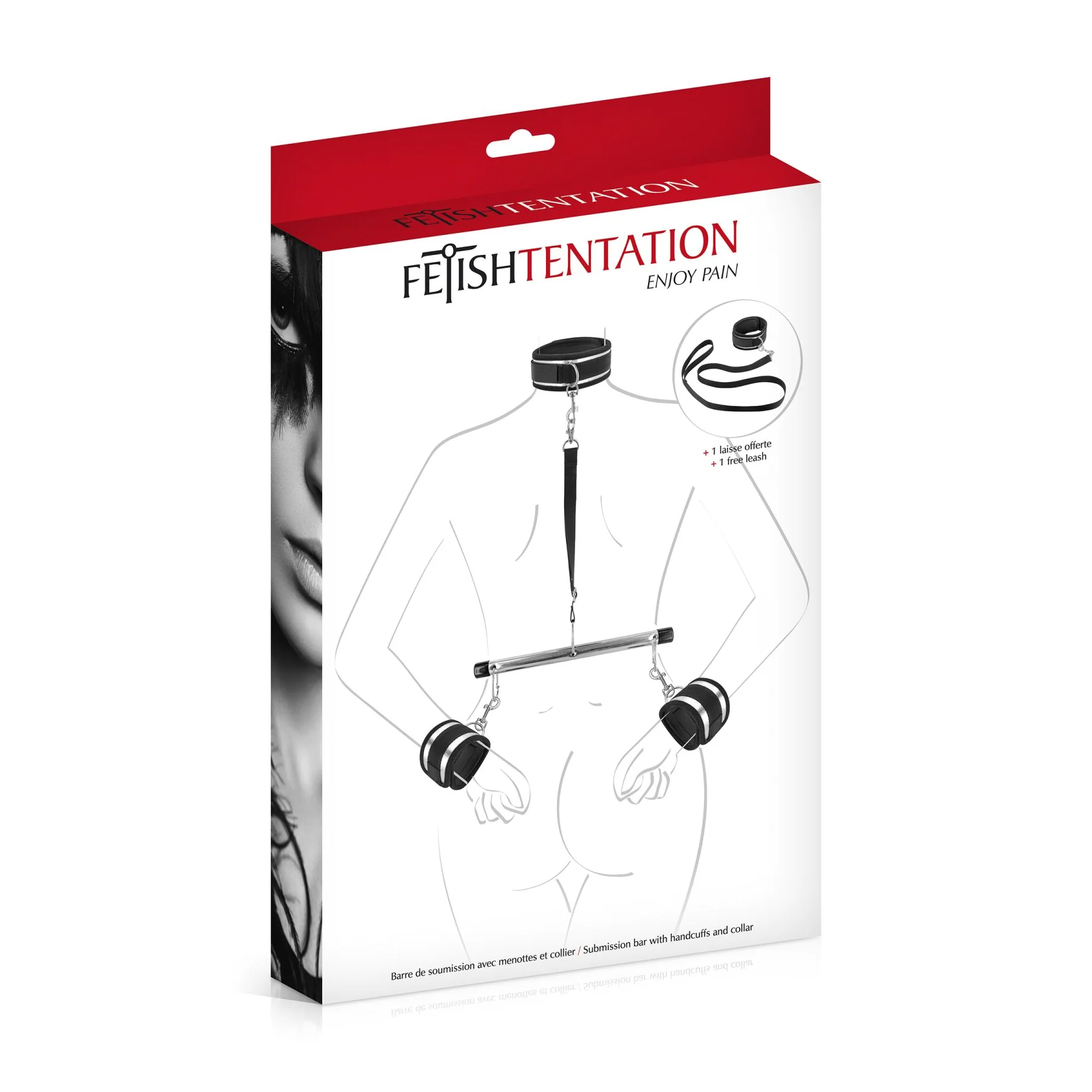 Фіксатор для рук і шиї з повідцем Fetish Tentation Submission bar with handcuffs and collar 5 Фіксатор для рук і шиї з повідцем Fetish Tentation Submission bar with handcuffs and collar - Зображення 3