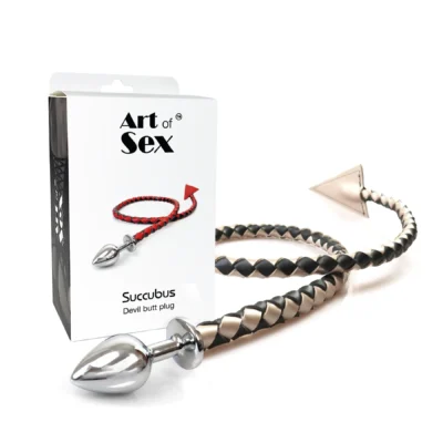 Зображення Металева анальна пробка L з диявольським хвостом Art of Sex - Succubus чорний/золото
