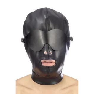 Капюшон для БДСМ  Fetish Tentation BDSM hood in leatherette with removable mask