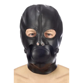 Капюшон з кляпом для БДСМ Fetish Tentation BDSM hood in leatherette with removable gag