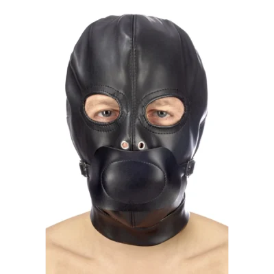 Капюшон з кляпом для БДСМ Fetish Tentation BDSM hood in leatherette with removable gag