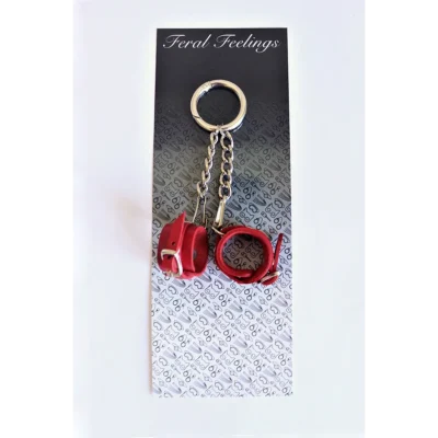 Alternative view of Брелок Наручники з пряжкою Червоний