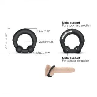 Ерекційне кільце з металевими вставками Dorcel STRONGER RING 13 Зображення Ерекційне кільце з металевими вставками Dorcel STRONGER RING