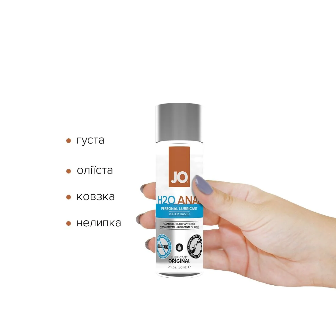 Анальна змазка JO ANAL H2O ORIGINAL 60ml 4 Анальна змазка JO ANAL H2O ORIGINAL 60ml - Зображення 2