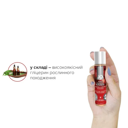 Змазка на водній основі JO H2O Strawberry Kiss 30ml - Зображення 4
