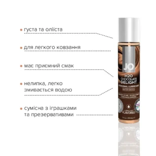 Змазка на водній основі JO H2O Chocolate Delight 30ml 9 Зображення Змазка на водній основі JO H2O Chocolate Delight 30ml