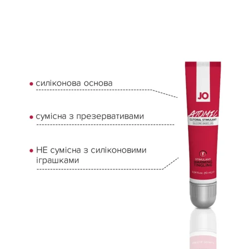 Збудливий гель для клітора JO ATOMIC WARMING 10ml - Зображення 4