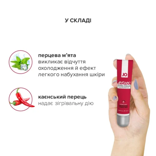 Збудливий гель для клітора JO ATOMIC WARMING 10ml - Зображення 5