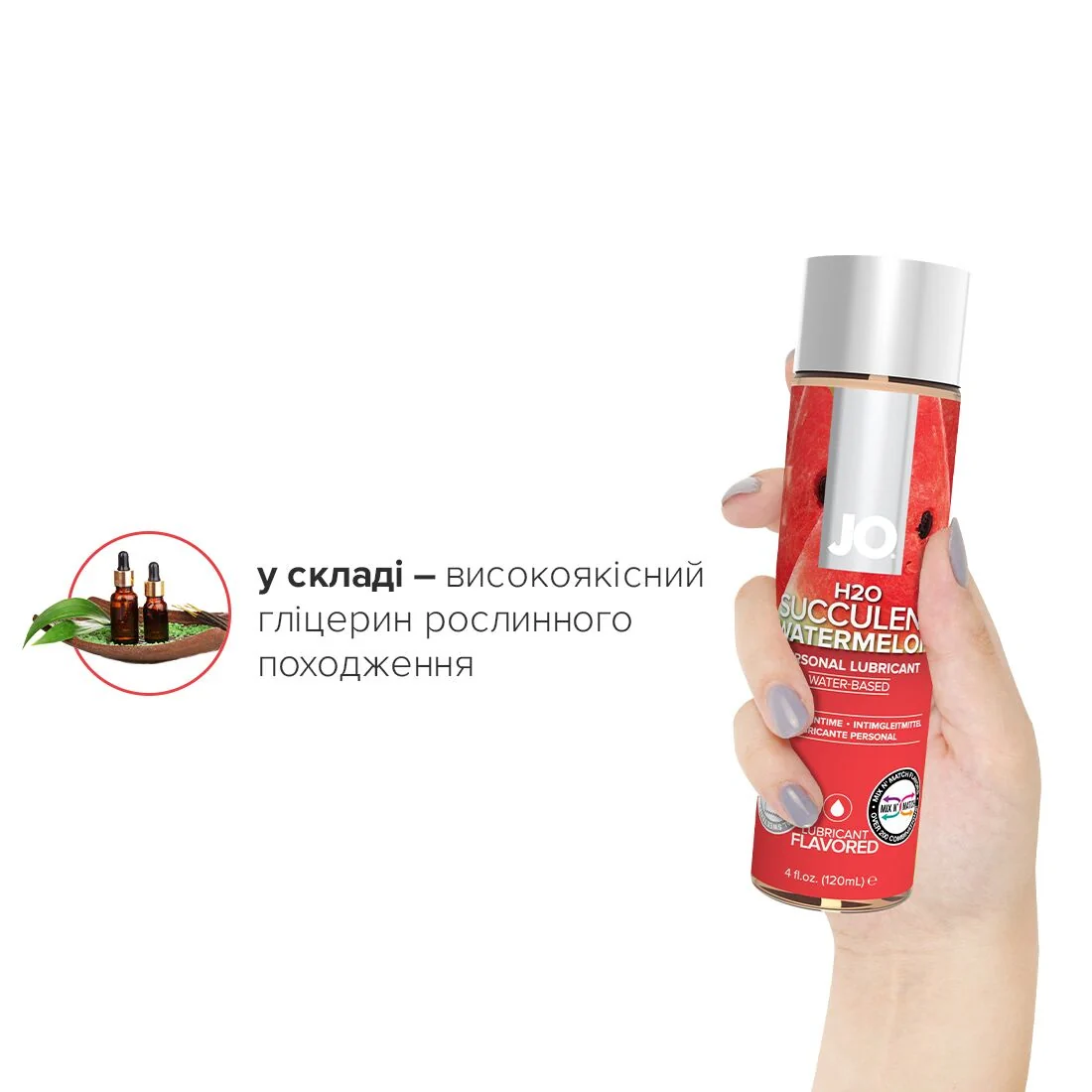 Змазка на водній основі JO H2O Watermelon 120ml 6 Змазка на водній основі JO H2O Watermelon 120ml - Зображення 4