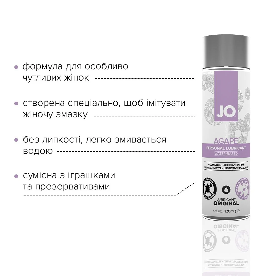 Змазка на водній основі JO AGAPE ORIGINAL 120ml 5 Змазка на водній основі JO AGAPE ORIGINAL 120ml - Зображення 3