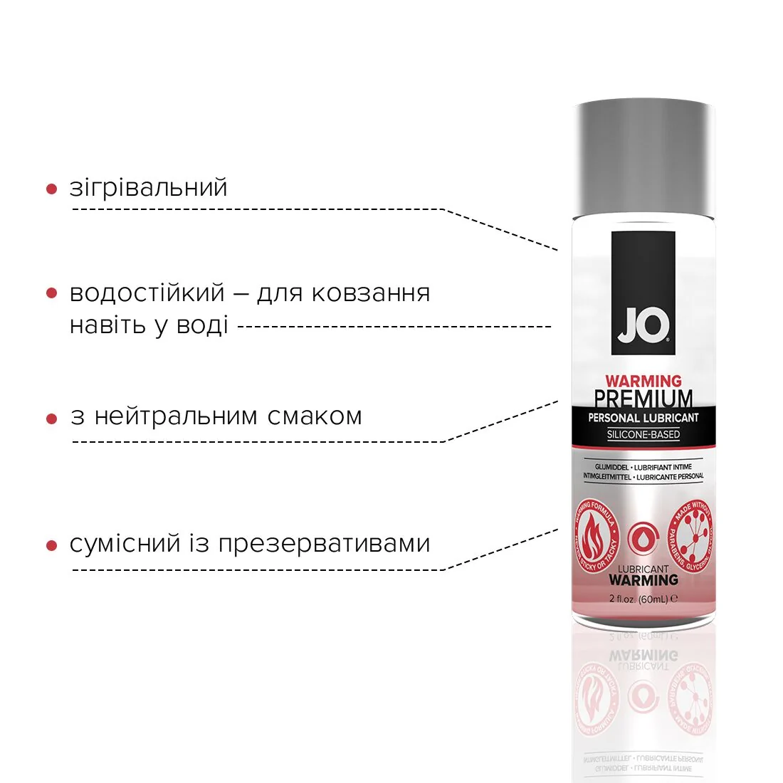 Лубрикант на силіконовій основі JO PREMIUM — WARMING 60ml 4 Лубрикант на силіконовій основі JO PREMIUM — WARMING 60ml - Зображення 3