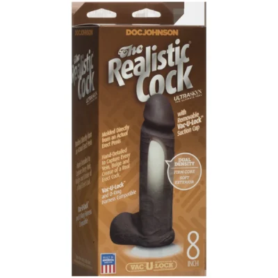 Зображення Фалоімітатор Doc Johnson The Realistic Cock 8 inch Black - ULTRASKYN