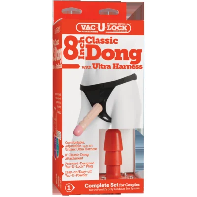 Зображення Трусики зі страпоном Doc Johnson Vac-U-Lock 8 Inch Classic Dong Ultra Harness