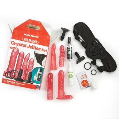 Зображення Набір для страпона Doc Johnson Vac-U-Lock Crystal Jellies Set