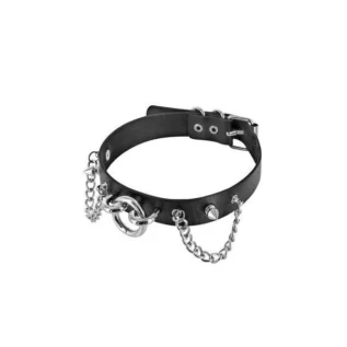 Нашийник ланцюжками, шипами і кільцем Fetish Tentation Choker Rings and Chains