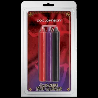 БДСМ свічки низькотемпературні Doc Johnson Japanese Drip Candles - 3 Pack Multi-Colo