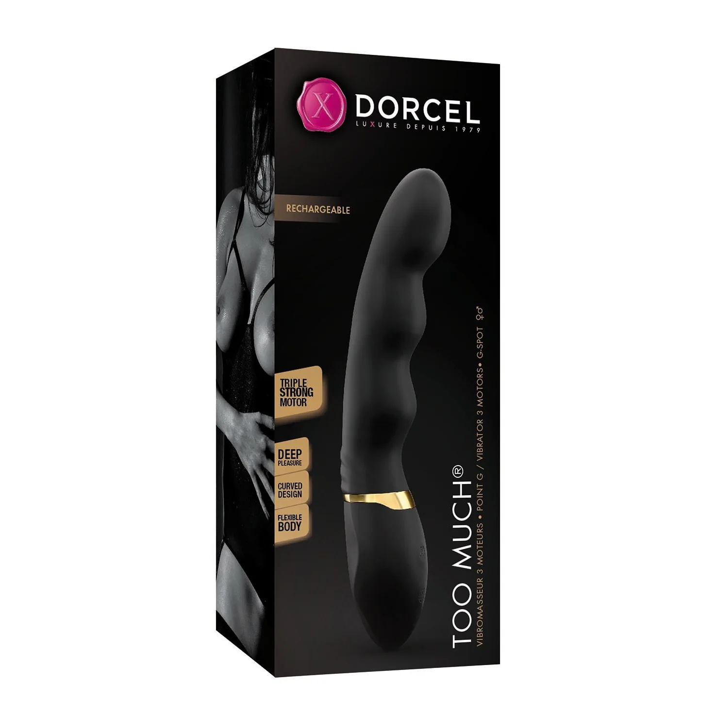 Вібратор ультрастимулювальний Dorcel Too Much Rechargeable Black 5 Вібратор ультрастимулювальний Dorcel Too Much Rechargeable Black - Зображення 3