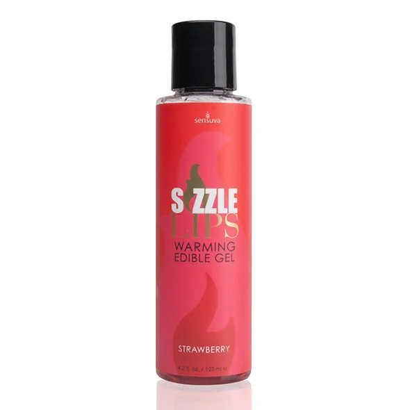 Зігрівальний масажний гель Sensuva Sizzle Lips Strawberry 125ml 3 Зігрівальний масажний гель Sensuva Sizzle Lips Strawberry 125ml