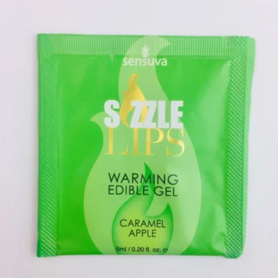 Пробник масажного гелю Sensuva - Sizzle Lips Caramel Apple 6ml