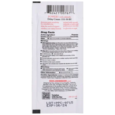 Alternative view of Потужний пролонгатор Doc Johnson Power+Delay Cream For Men 7ml