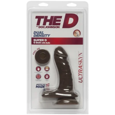 Зображення Фалоімітатор Doc Johnson The D - Super D - 6 Inch With Balls - ULTRASKYN - Chocolate
