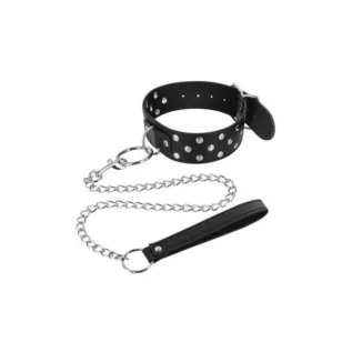 Нашийник з повідцем Fetish Tentation Rivets and Leash
