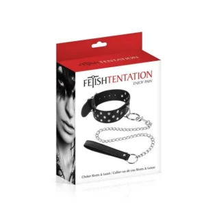 Alternative view of Нашийник з повідцем Fetish Tentation Rivets and Leash