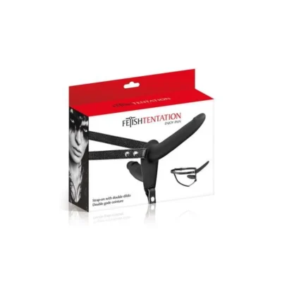 Зображення Подвійний страпон Fetish Tentation Strap-On with Double Dildo Black
