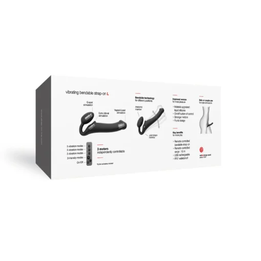 Безремінний страпон з вібрацією Strap-On-Me Vibrating Black L - Зображення 7