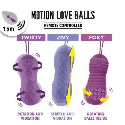 Зображення Вагінальні кульки з масажем і вібрацією FeelzToys Motion Love Balls Twisty