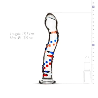 Зображення Скляний дилдо з вигинами і малюнком Gildo Glass Dildo No. 3