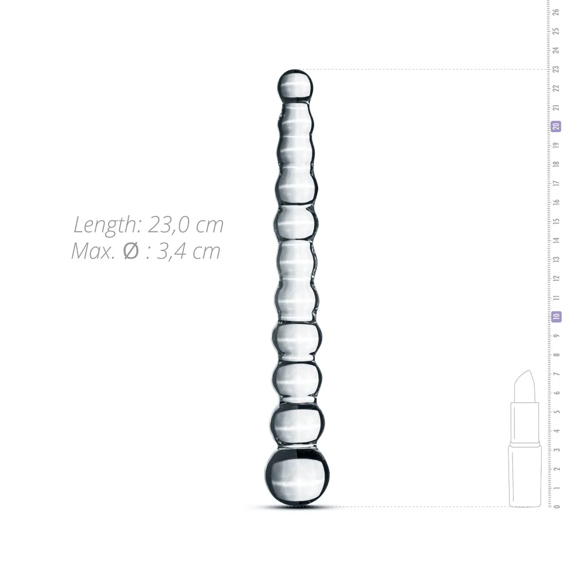 Скляний дилдо у вигляді намистин Gildo Glass Dildo No. 20 6 Скляний дилдо у вигляді намистин Gildo Glass Dildo No. 20 - Зображення 4