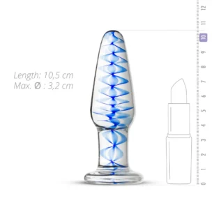 Зображення Скляна анальна пробка з внутрішньою спіраллю Gildo Glass Buttplug No. 23