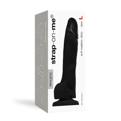 Реалістичний фалоімітатор Strap-On-Me SOFT REALISTIC DILDO Black - Size L