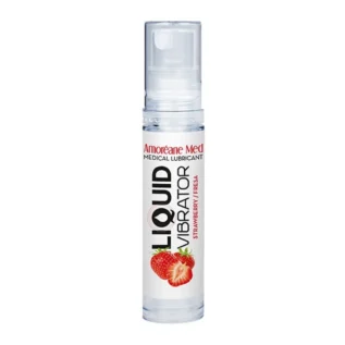 Лубрикант з ефектом вібрації Amoreane Med Liquid Vibrator Strawberry 10ml