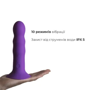 Зображення Двошаровий ділдо з вібрацією Adrien Lastic Hitsens 3 Purple