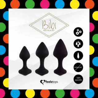Зображення Набір силіконових анальних пробок FeelzToys - Bibi Butt Plug Set 3 pcs
