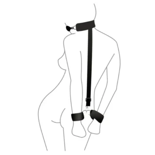 Alternative view of Кляп з пластиковою кулею та наручниками Art of Sex – Handcuffed Gag black