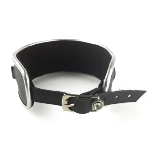 Ошейник из натуральной кожи со стразами и кольцом Art of Sex -  Collar Ring - Зображення 4