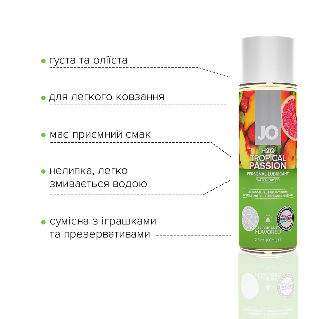 Змазка на водній основі JO H2O Tropical Passion 60ml 5 Змазка на водній основі JO H2O Tropical Passion 60ml - Зображення 3