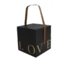 Подарункова коробка з ручкою LOVE чорна L