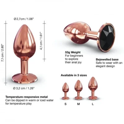 Зображення Металева анальна пробка із прикрасою у вигляді кристалу Dorcel - Diamond Plug Rose Gold S