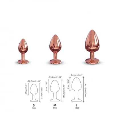 Зображення Металева анальна пробка із прикрасою у вигляді кристалу Dorcel - Diamond Plug Rose Gold S