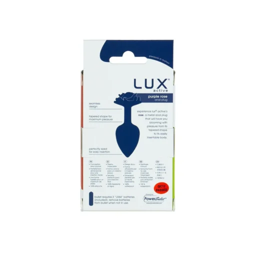Металева анальна пробка Lux Active з трояндою -  Anal Plug Purple - Зображення 6