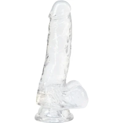 Прозорий фалоімітатор на присосці ADDICTION — Clear Dildo with Balls 7