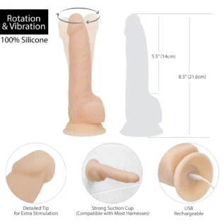 Зображення Фалоімітатор з вібрацією та ротацією Naked ADDICTION James 8 Rotating & Vibrating Dong