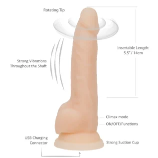 Зображення Фалоімітатор з вібрацією та ротацією Naked ADDICTION James 8 Rotating & Vibrating Dong