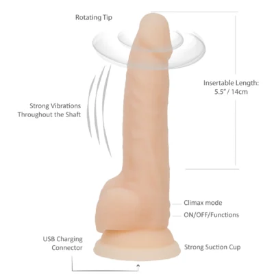 Зображення Фалоімітатор з вібрацією та ротацією Naked ADDICTION James 8 Rotating & Vibrating Dong