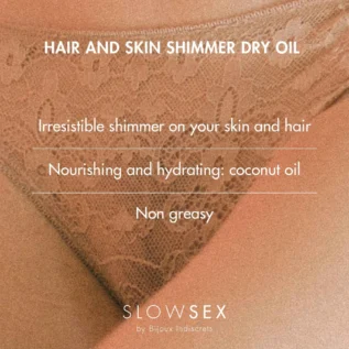 Суха олія-шимер для волосся та тіла Bijoux Indiscrets Slow Sex Hair and skin shimmer dry oil 11 Суха олія-шимер для волосся та тіла Bijoux Indiscrets Slow Sex Hair and skin shimmer dry oil - Зображення 4