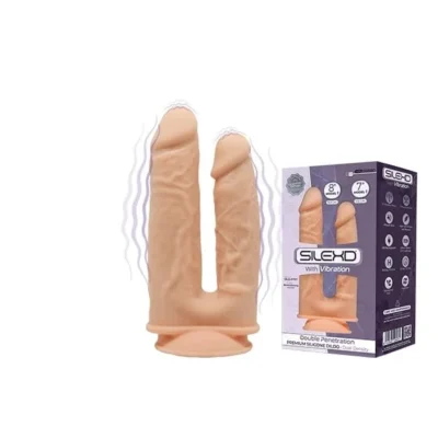 Alternative view of Фалоімітатор подвійний з вібрацією SilexD Double Gusto Flesh Motor